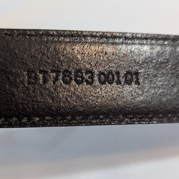 Fossil Size Small Genuine Leather Belt Black with Silver Metal Detail - Picture 8 of 13